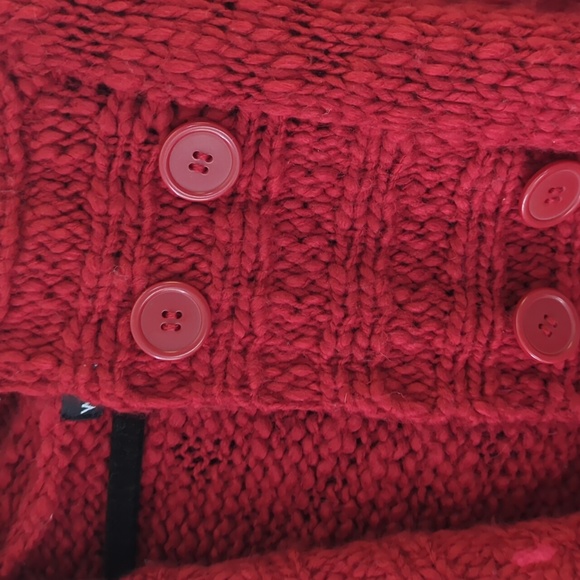 Wool Hooded Sweater Button Front Wet Seal Medium - Picture 2 of 4